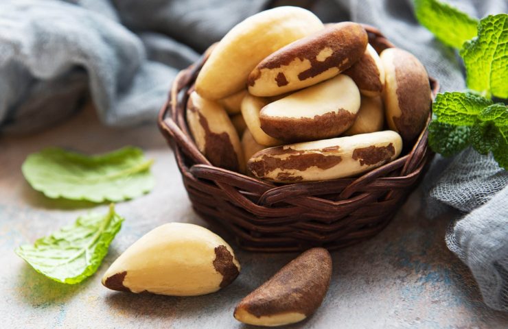 Basket with Brazil nuts